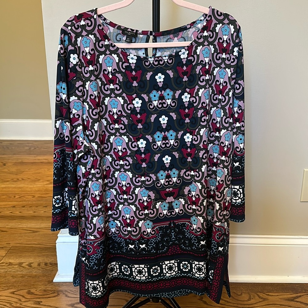 Talbots size 2X stretch 3/4 length blouse